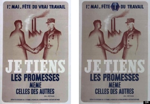 Cette affiche a été placardée un peu partout en France à l'occasion du 1er mai 1941. Cette affiche a été placardée un peu partout en France à l'occasion du 1er mai 1941.